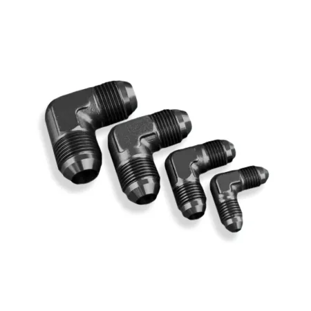 AN10 90' Nypel adapter męsko-męski JIC Czarny