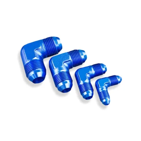 AN4 90' Nypel adapter męsko-męski JIC Niebieski