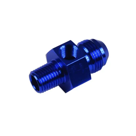 AN8 1/4 NPT Nypel adapter z wejściem na czujnik 1/8 NPT Niebieski