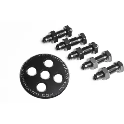 Bulkhead Plate 6AN with Fittings and Nuts Radium Engineering