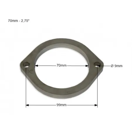 Flansza wydechowa nierdzewna SS304 2,75'' - 70mm FMIC.EU - 2 otwory