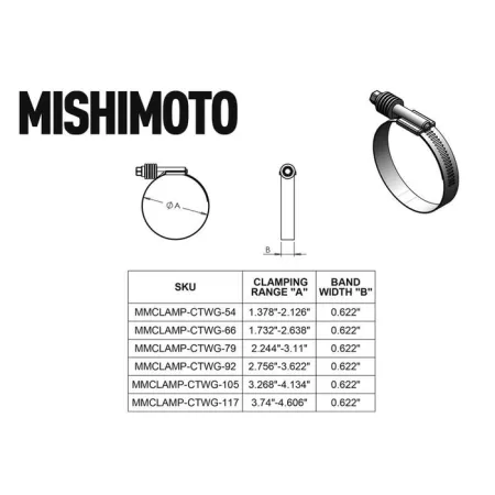 Mishimoto Constant Tension Worm Gear Clamp Gold 92mm