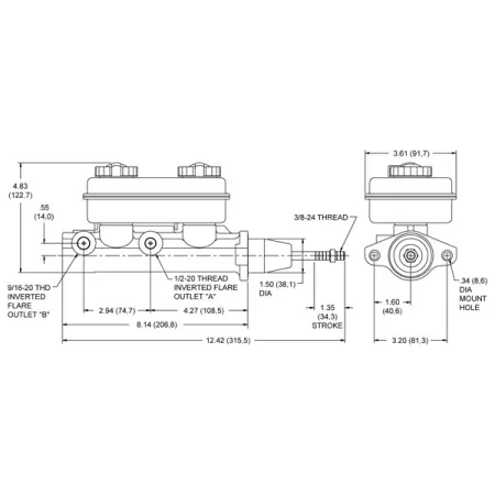 Podwójna pompa hamulcowa Wilwood 260-4894
