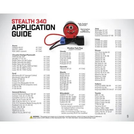 Pompa paliwa Aeromotive 340 Stealth, 340 lph (centralny wlot) ARE 11540