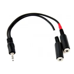 Stereo Audio Input Splitter Cable (3.5mm Sterego Plug - 2x 3.5mm Mono Socket)