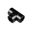 Trójnik żeński/żeński/żeński 1/4 NPT Czarny