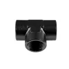 Trójnik żeński/żeński/żeński 1/4 NPT Czarny