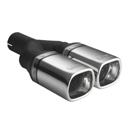 Uniwersalna końcówka tłumika prostokątna 80×65mm długość 200mm średnica montażowa 50mm