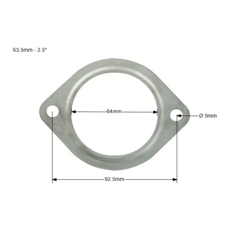 Uszczelka wydechu nierdzewna 63,5mm - 2,5” - 2 Otwory