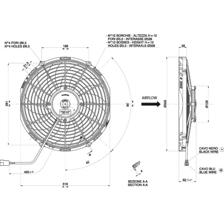 WENTYLATOR OSIOWY SPAL SSĄCY 12V VA10-AP50/C-61A (305 MM)