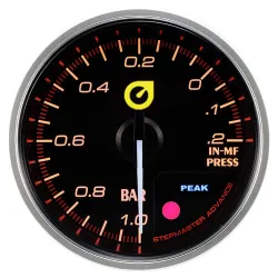 Wskaźnik Podciśnienia New Auto Gauge 60mm bursztynowy