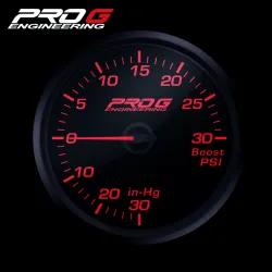 Wskaźnik Pro G Race Series RC, doładowania Boost 30 PSI RED 60mm