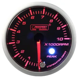 Wskaźnik Prosport Obrotomierz seria Stepper Motor Peak 52mm bursztynowy