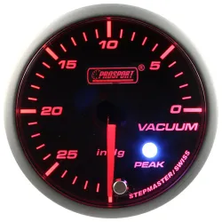 Wskaźnik Prosport Podciśnienie seria Stepper Motor Peak 52mm bursztynowy