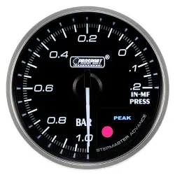 Wskaźnik Prosport Premium Podciśnienie 60mm bursztynowy