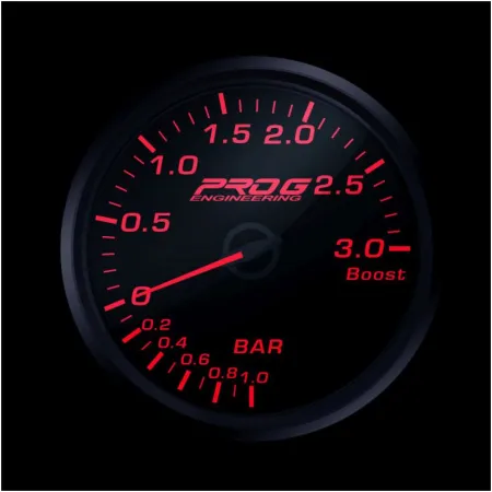 Wskaźnik Pro G Race Series RC, doładowania Boost 3 Bar RED 60mm