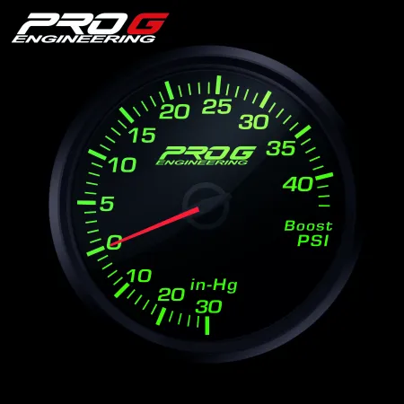 Wskaźnik Pro G Race Series RC, doładowania Boost 40 PSI GREEN 60mm