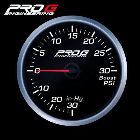 Wskaźnik Pro G Race Series RS, doładowania Boost 30 PSI WHITE 52mm