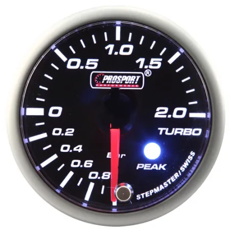 Wskaźnik Prosport Boost seria Stepper Motor Peak 52mm niebieski