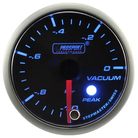 Wskaźnik Prosport Podciśnienie seria Stepper Motor Peak 52mm niebieski