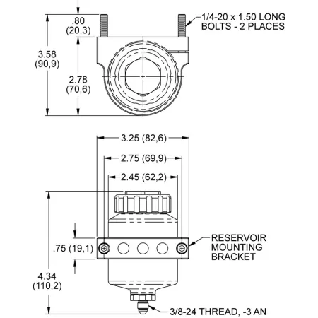 Zestaw zbiorniczka pompy hamulcowej z mocowaniem Wilwood 260-12697