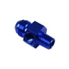 AN6 1/4 NPT Nypel adapter z wejściem na czujnik 1/8 NPT Niebieski