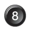 Klawisz 15mm 179 Number 8 czarny Ecumaster