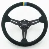 GReddy Sports "Standard Type" Steering Wheel (47 mm Dish), Black Suede, Black Spokes - 340 mm