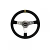 GT2I Race Suede Steering Wheel Dished 75 (Suede + Silver Spoke)
