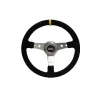 GT2I Race Suede Steering Wheel Dished 75 (Suede + Silver Spoke)