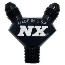 1/8NPT x AN3 x AN3 Billet Pure-Flo Y Fitting Black Nitrous Express NX 16378