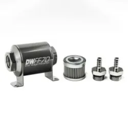 DeatschWerks In-Line Fuel Filter Kit 5/16IN 100 Micron 70mm