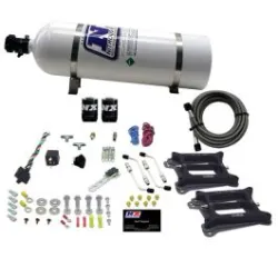 Dual 4150 Conventional Plate System Alcohol Stage 6 50-300Hp with 15Lb Bottle Nitrous Express NX 30245-15