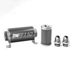 DeatschWerks In-Line Fuel Filter Kit -10AN 100 Micron 110mm