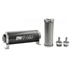 Deatschwerks In-Line Fuel Filter Kit 5/16IN 10 Micron 160mm
