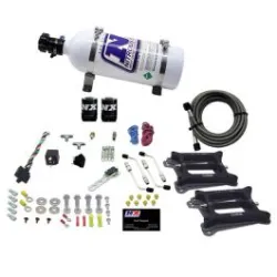 Dual 4150 Conventional Plate System Gasoline Stage 6 50-300Hp with 5Lb Bottle Nitrous Express NX 30240-05