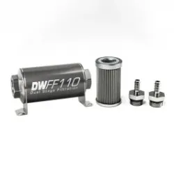 DeatschWerks In-Line Fuel Filter Kit 5/16IN 40 Micron 110mm
