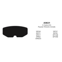 ASK21 Anti-squeal shim kits EBC Brakes