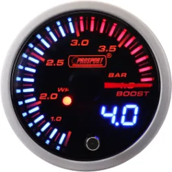 Prosport JDM Series 52mm - Wskaźnik doładowania 0-4 Bar z wodoodpornym czujnikiem