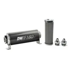DeatschWerks In-Line Fuel Filter Kit -6AN 100Micron 160mm