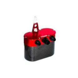 Universal Carbon Fiber Oil Catch Can - Small Red RTMG Performance