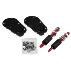 JRspec Płaskie Zapinki Maski - czerwone