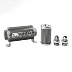 DeatschWerks In-Line Fuel Filter Kit -8AN 100 Micron 110mm