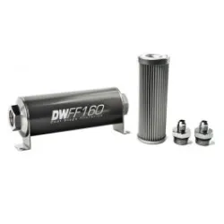 DeatschWerks In-Line Fuel Filter Kit -6AN 10 Micron 160mm