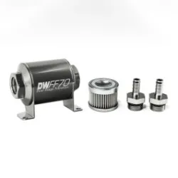 DeatschWerks In-Line Fuel Filter Kit 3/8IN 10 Micron 70mm