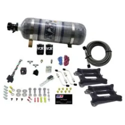 Dual 4150 Conventional Plate System Gasoline Pro-Power 100-500Hp with 12Lb Carbon Bottle Nitrous Express NX 50240-12