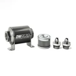 DeatschWerks In-Line Fuel Filter Kit -6AN 100 Micron 70mm