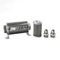DeatschWerks In-Line Fuel Filter Kit -8AN 40 Micron 110mm