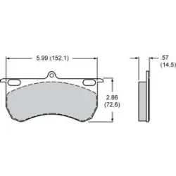 Klocki hamulcowe Wilwood 150-9841K CM Composite Metallic 9115 Power Sports Industrial Pads .57