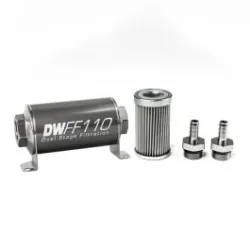 DeatschWerks In-Line Fuel Filter Kit 3/8IN 10 Micron 110mm
